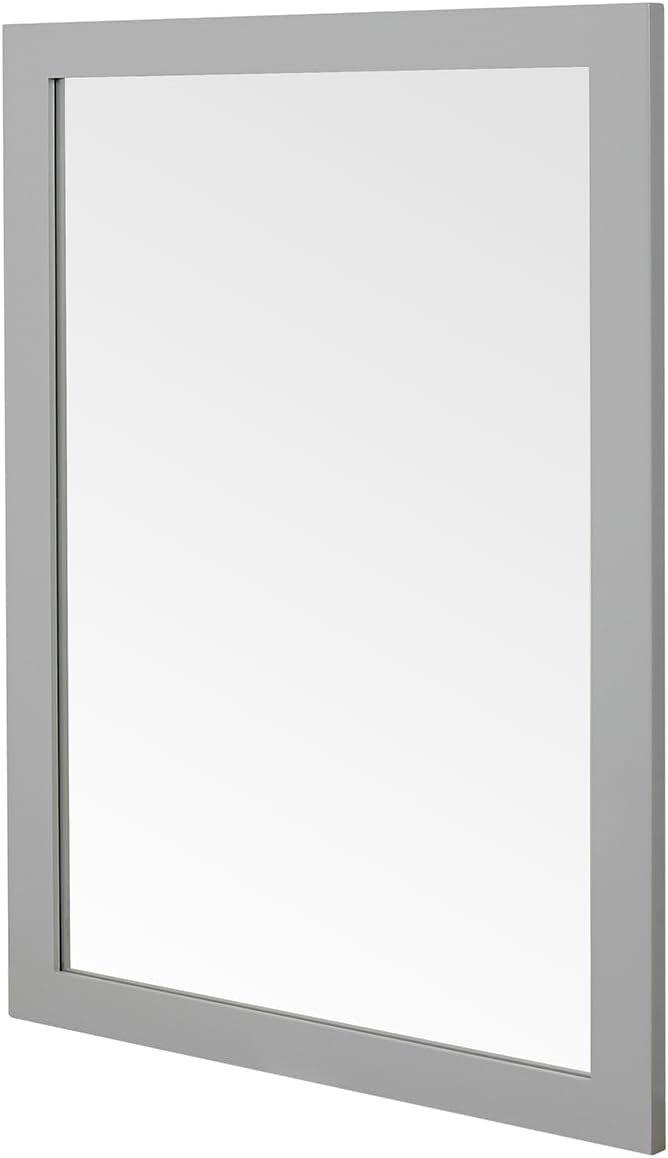 ARIEL Rectangular Wooden Mirror 24" x 32" in Grey, Flexible Horizontal/Vertical Hanging for Bathroom, Vanity, Entryway & Living Room Decor, Farmhouse Style