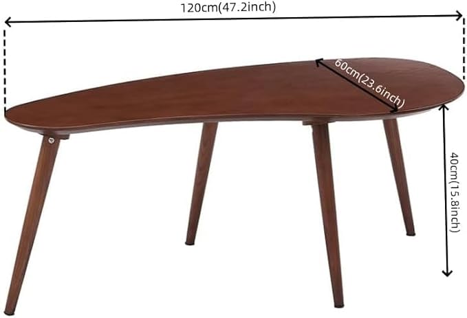 Solid Wood Table Desk, Coffee Table End Table Round for Kitchen Dining Room, Living Room, Bedroom and Restaurant, 4 Legs Removable-Walnut