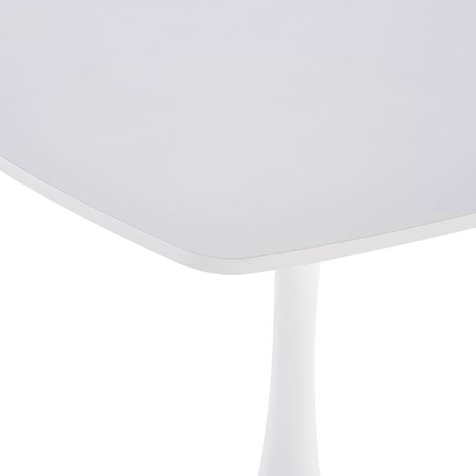 31.5" White Square Dining Table, Mid Century Tulip Table for 2-4 People,Kitchen Dining Table with MDF Tabletop and Pedestal Base