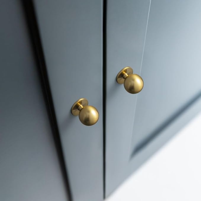 Set of 12 -Sleek Round Brushed Gold Cabinet Knobs - Modern and Minimalist Hardware for Stylish Home Enhancement - 1 Inch Diameter