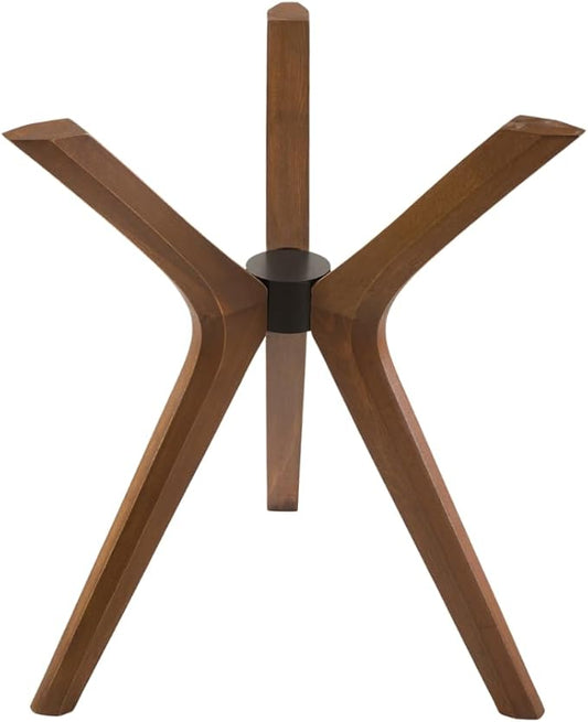 Mid Century Modern Dining Table Base Only, Pedestal Table Bases, Wooden Legs for Kitchen Tables, Glass Top Wood Top Assembly Tools Available (Wood Tabletop Hardware, Walnut)