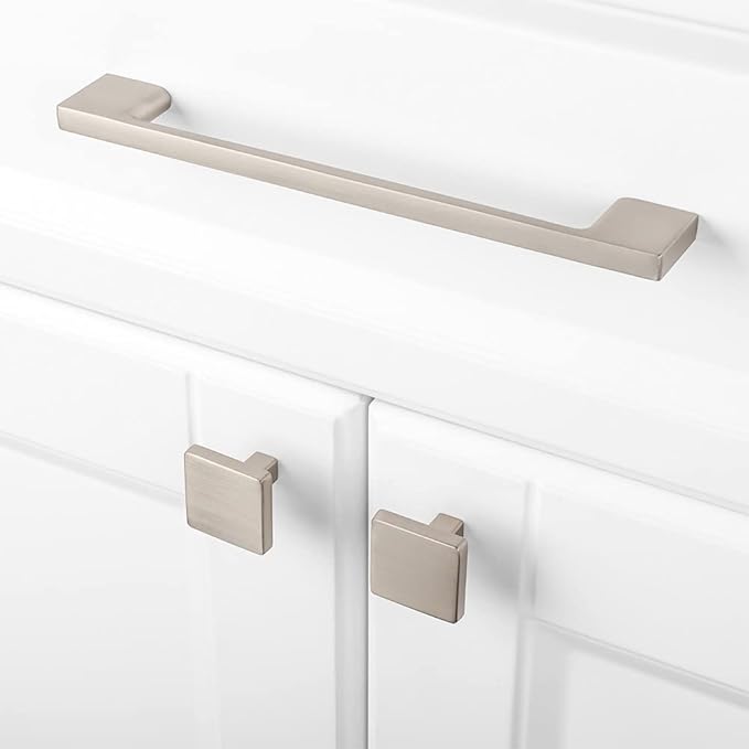 KOOFIZO 10 Pack 6-1/4 Inch Brushed Nickel Kitchen Cabinet Pulls Stain Nickel Cabinet Handles Silver Cabinet Hardware for Kitchen Cabinets Drawer P01 Dresser Cupboard Bedroom Bathroom