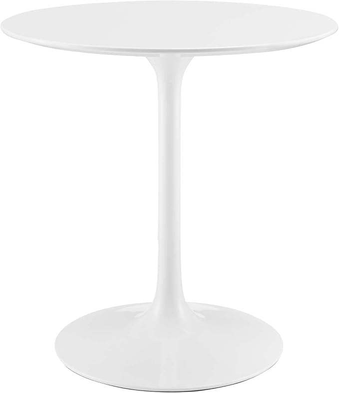 Modway Lippa Round 28" Mid-Century Modern Dining Table in White