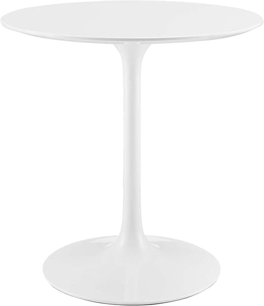 Modway Lippa Round 28" Mid-Century Modern Dining Table in White