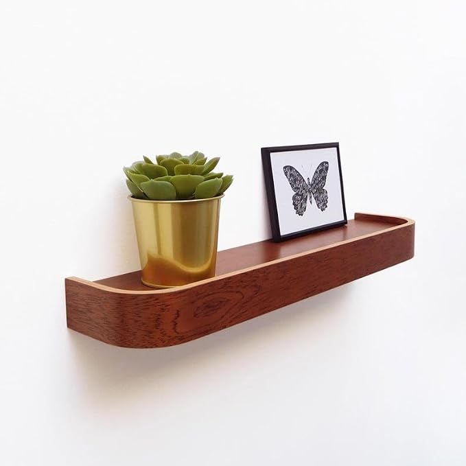 Floating Shelf: Mid Century Modern Wall Decor Wood Picture Ledge Shelf