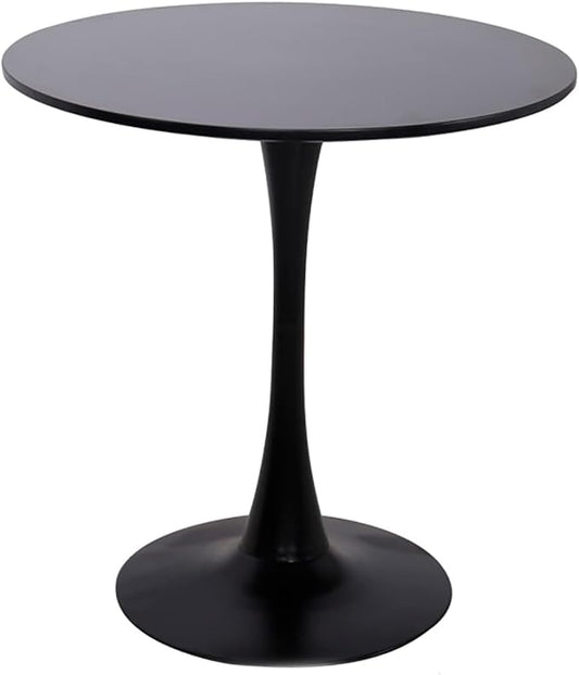 23.6 Inch Black Round Dining Table,Mid-Century Modern Black Tulip Table Kitchen Dining Table with MDF Table Top and Pedestal Base for Home Kitchen 2-4 Person