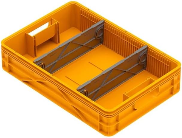 SIDIO Quarter Crate 4 Pack of Stackable Storage Bins - Organizer Bins with Dividers for Garage Organization, Home Storage - Heavy Duty Plastic Containers - 19.16” x 12.75”x 4.57” (Sol)