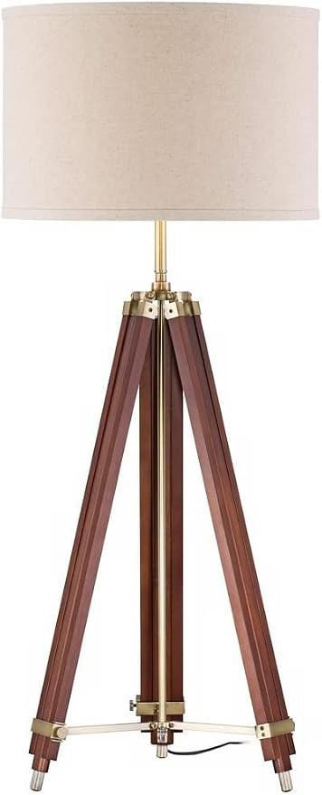 Cherry Finish Wood Surveyor Tripod Floor Lamp