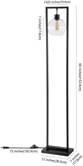 SAFAVIEH Lighting Collection Jalisa Mid-Century Modern Retro Industrial Black 60-inch Floor Lamp (LED Bulb Included)