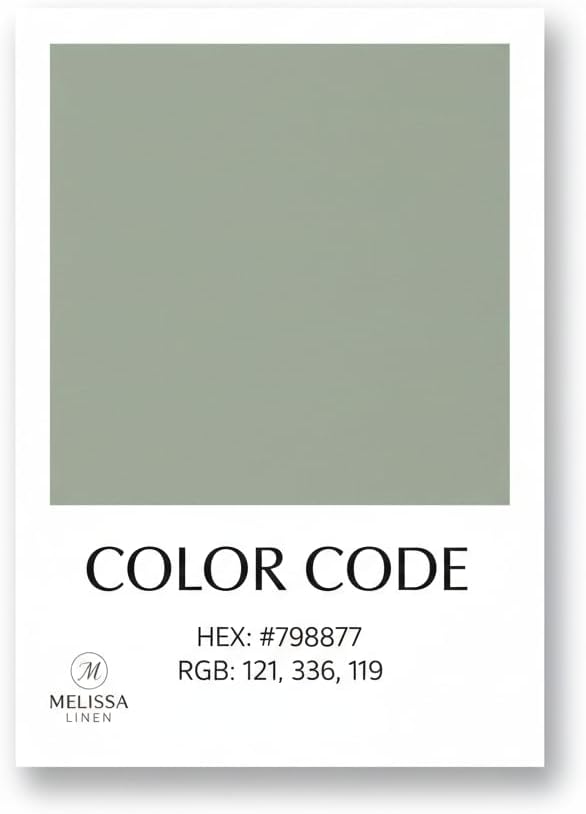 Melissa Linen 2-Pack Hand Towels, 100% Turkish Cotton Premium Bathroom Towels, 20 x 35 in - Sage Green (Muted with Gray Undertones)