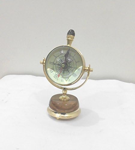 THOR INSTRUMENTS Nautical Maritime ~ Brass Finish Desktop ~ Table Clock Decor Rustic Vintage Home Decor Gifts