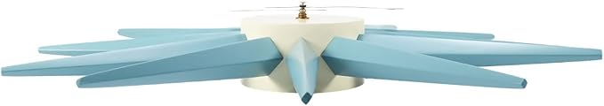 SHISEDECO Art Decorative Modern Silent Wall Clocks for Home, Kitchen, Living Room, Office etc., Colorful Wooden Mid Century Retro Design(Full Range Available) (Sunburst Clock Blue)