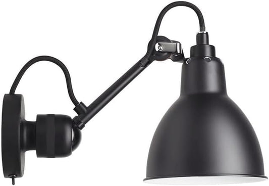 Adjustable Swing Arm Sconce Light Retro Metal Lamp Vintage Industrial Lantern for Kitchen, Living Room, Bedroom,Black-Short arm