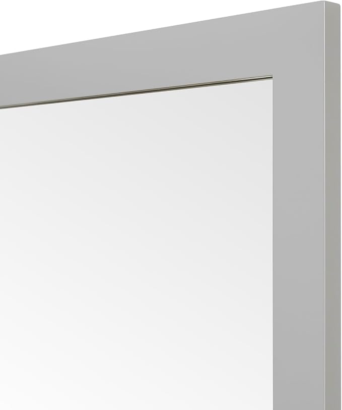 ARIEL Rectangular Wooden Mirror 24" x 32" in Grey, Flexible Horizontal/Vertical Hanging for Bathroom, Vanity, Entryway & Living Room Decor, Farmhouse Style