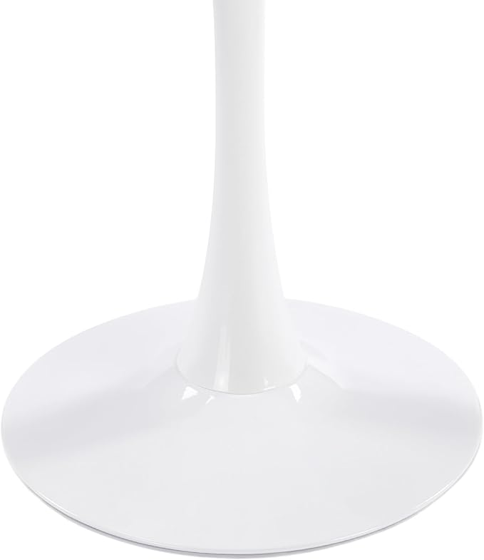 24" Square Dining Table for 2-3, Modern Pedestal Table with White Wood Board Top, Compact Kitchen Bistro Cafe Table for Apartment, Living Room, Office