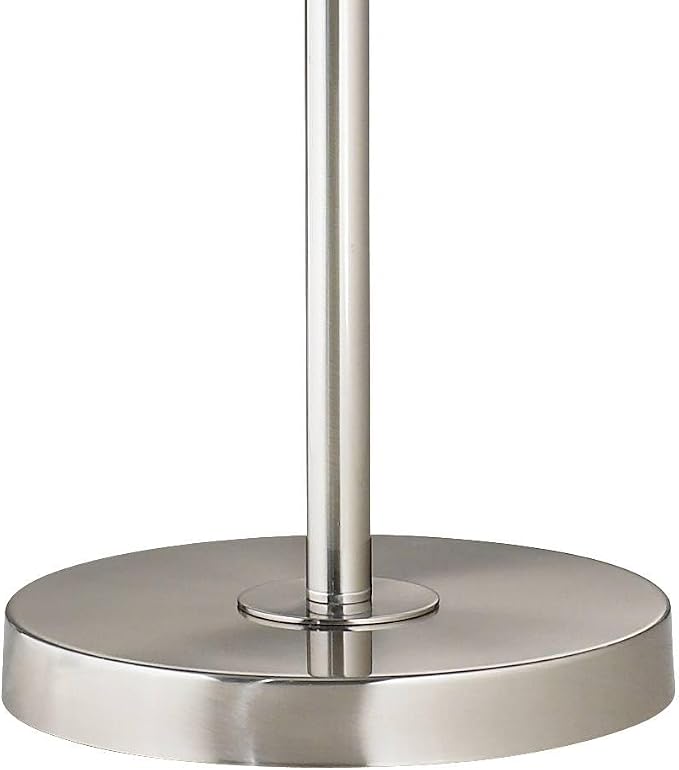 360 Lighting Modern Swing Arm Floor Lamp Standing 60 1/2" Tall Brushed Nickel Silver Adjustable Black Hardback Drum Shade Decor for Living Room Reading House Bedroom Office