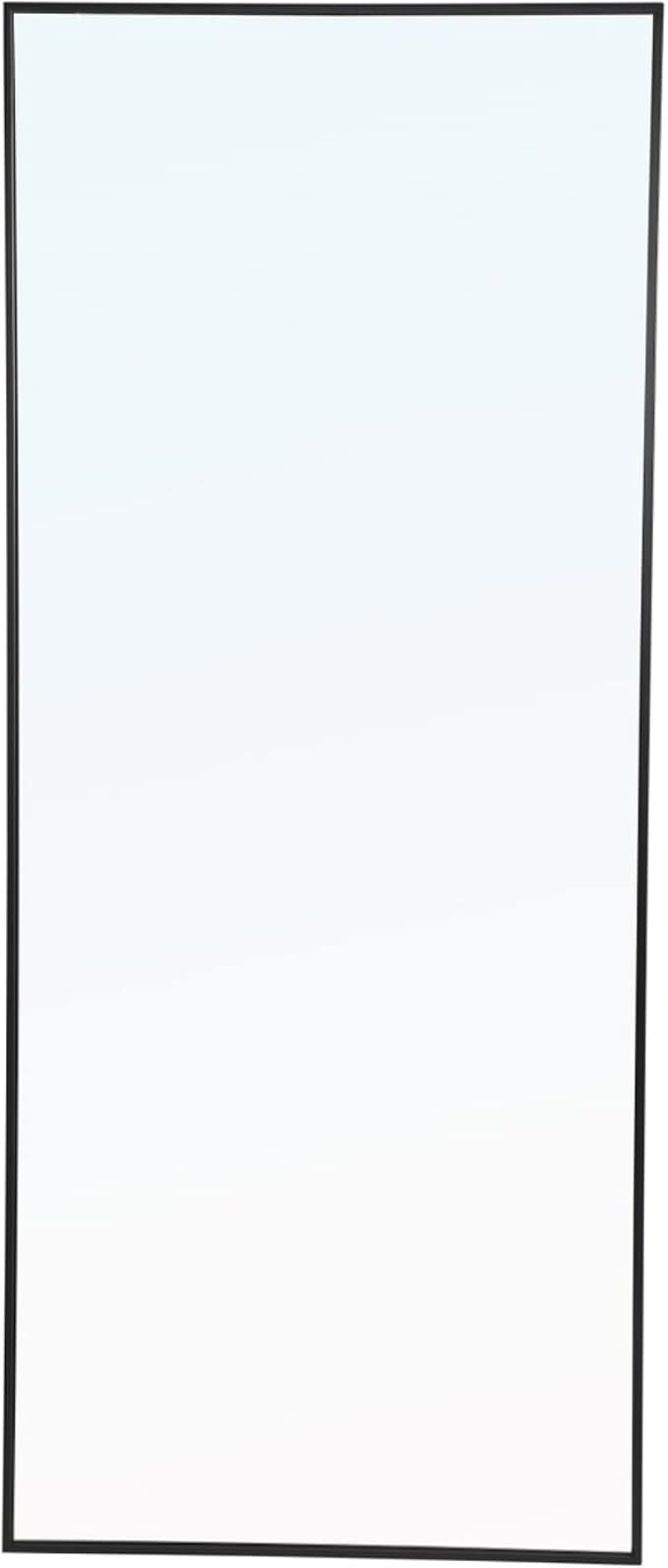 Elegant Decor Monet 72" x 30" Rectangle Metal Frame Mirror in Black