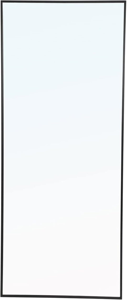 Elegant Decor Monet 72" x 30" Rectangle Metal Frame Mirror in Black