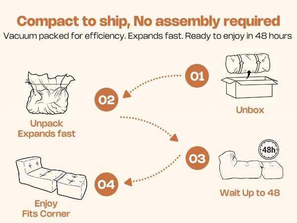 Outdoor Indoor Bean Bag Chair with Ottoman, 2-in-1 Lounge Beanbag with Foam Filling, Waterproof Outdoor Bean Bag & Full-Body Support for Patio Deck Poolside Backyard, Dark Gray