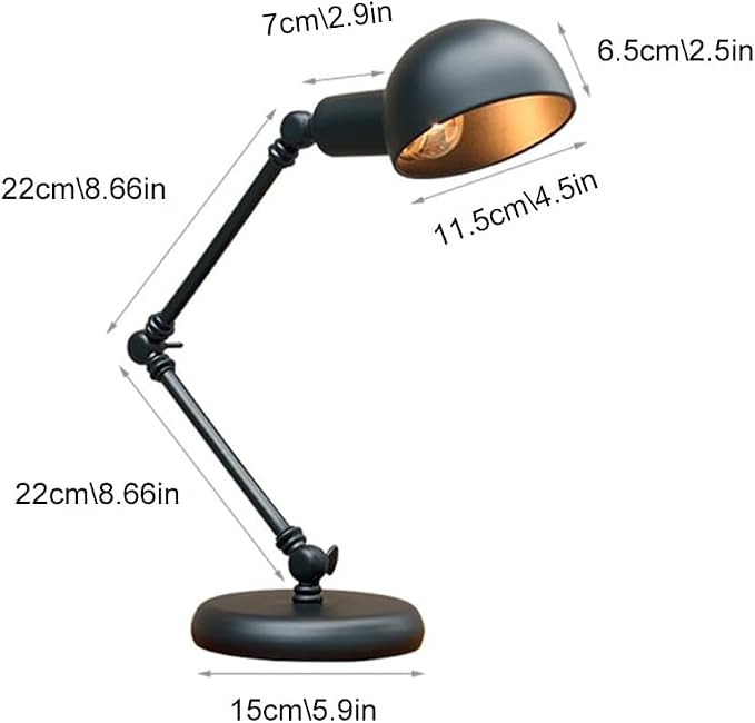 Desk Lamp, Adjustable Gooseneck Architect Table, E27 Retro Desk Reading Swing Arm Desk Lights Bedside Night Stand for Bedroom End Table Study Room Office Lighting Fixtures