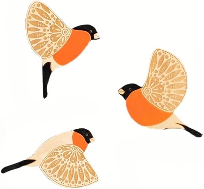 3Pcs Wooden Bird Wall Decor Art Vintage Gothic Home Decor Living Room Bathroom Kitchen Decorations Indoor Outdoor Gift (B)