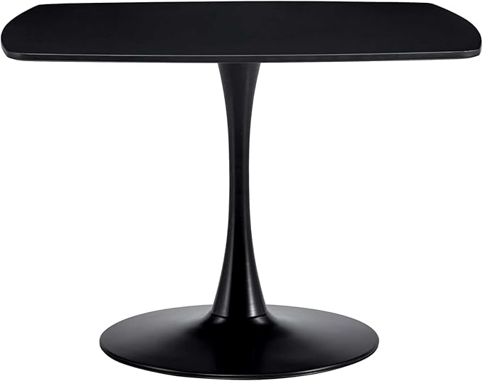 42 Inch Black Square Dining Table for 4-6 Person,Mid-Century Black Tulip Table Kitchen Dining Table with MDF Tabletop and Pedestal Base for Home Kitchen