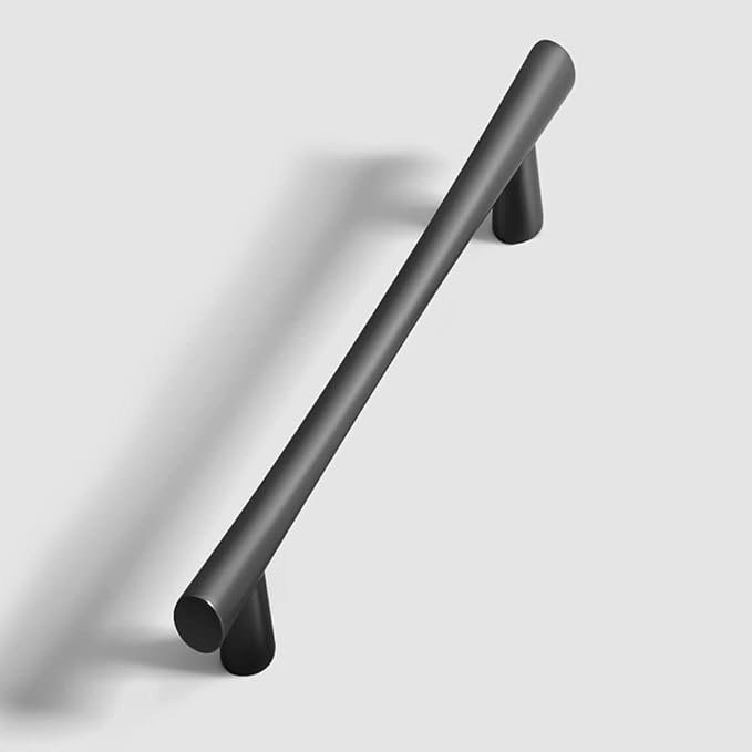 YAGU Black Nickel Cabinet Pulls 5 Pack, 5 inch (128mm) Hole Center Kitchen Drawer Handles Dark Grey Zinc Alloy Hardware for Cupboard Dresser Closet Wardrobe Vanity
