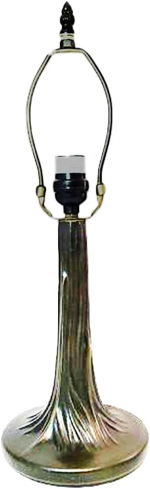 Rainbow Art Glass Tree Trunk Metal Lamp Base, Dark Bronze Finish with Gold Highlights, Nicely Weighted, 17.5" Tall