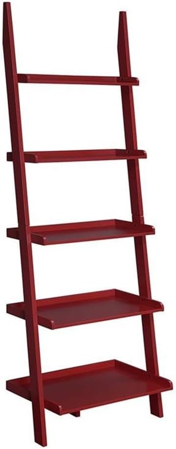 Convenience Concepts American Heritage Bookshelf Ladder, Cranberry Red