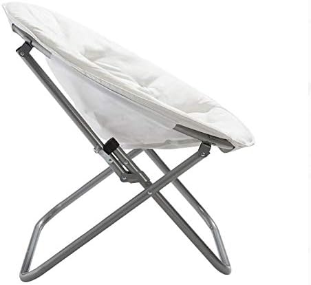 Urban Lifestyle Microsuede Foldable Saucer Chair, Adult, White