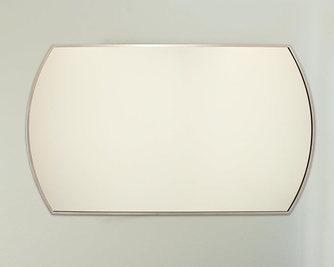 Harper Crescent Wall Mirror 24”x36” Over Sink Bathroom Mirror, Tempered Glass “Silver” Vanity Mirror, Great for Hallway/Entryway/Bedroom, Hangs Horizontal/Portrait/Vertical/Landscape, Brushed Nickel