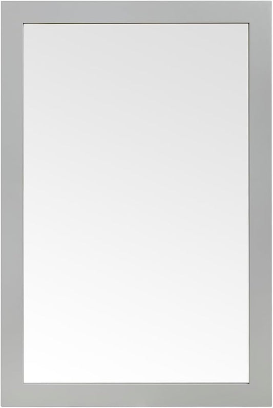 ARIEL Rectangular Wooden Mirror 24" x 36" in Grey, Flexible Horizontal/Vertical Hanging for Bathroom, Vanity, Entryway & Living Room Decor, Farmhouse Style