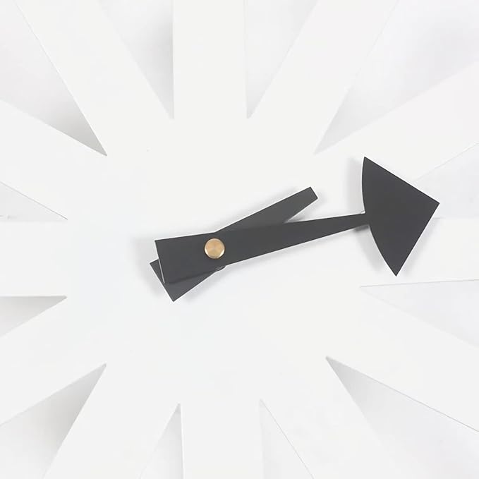 SHISEDECO Modern Non Ticking Mid Century Retro Design Decorative Silent Wall Quartz Clocks 10 Inch for Home, Living Room, Office and Bedroom etc.(Asterisk Clock White)