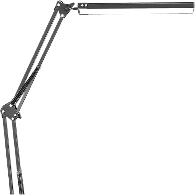 Desk Lamp,Adjustable Metal Swing Arm Desk Lamp withClamp,EyeCaring Architect Desk Light,3 Color Modes with Memory Function
