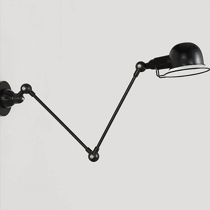 Swing Arm Wall Lamp, The Long of The Glass Light Iron Industrial Creative Telescopic Bedroom Retro Nostalgic