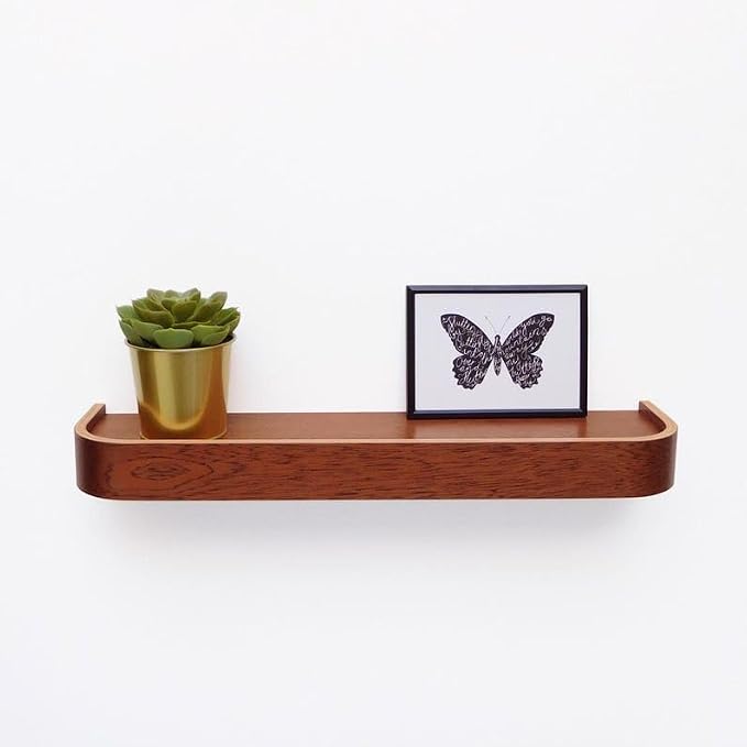 Floating Shelf: Mid Century Modern Wall Decor Wood Picture Ledge Shelf