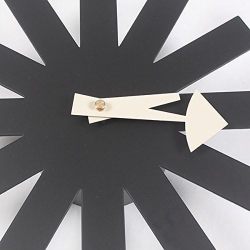SHISEDECO Modern Non Ticking Mid Century Retro Design Decorative Silent Wall Quartz Clocks 10 Inch for Home, Living Room, Office and Bedroom etc.(Asterisk Clock Black)