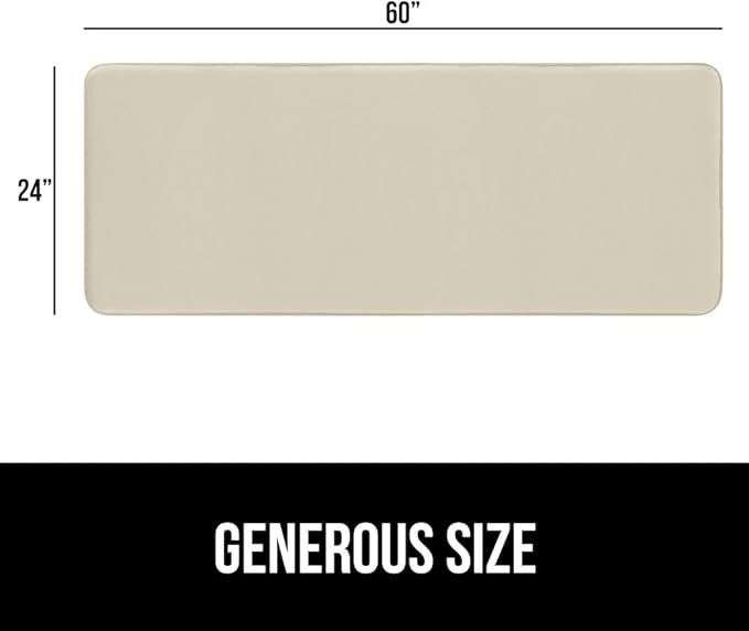 GORILLA GRIP Memory Foam Bath Rugs, Soft Absorbent Velvet Bathroom Mats, Durable Dots on Underside, Machine Washable Bathmat, Carpet Rug Room Decor for Shower Floor, 60x24 Mat, Champagne
