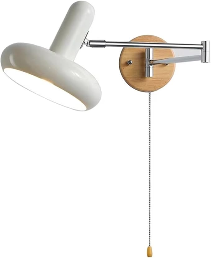 Swing Arm Wall Lamp with Switch Bedside Wall Lamp Retro Bedroom Study Retractable Folding Reading Lamp,for Illumination