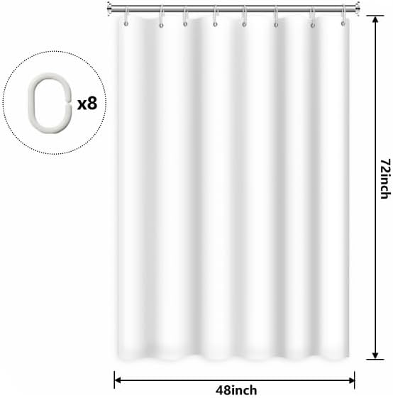 Modern Abstract Style Shower Curtain Black White Round Pattern Geometric Lines Shower Curtains for Art Aesthetic Bathroom Waterproof Fabric Decor Set with Hooks, 48W x 72H Inch