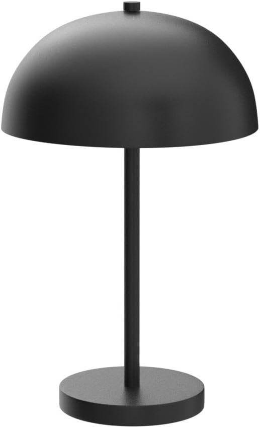 360 Lighting Rhys Mid Century Modern Cottage Mushroom Accent Table Lamps 19 1/2" High Set of 2 Black Metal Dome Shade Decor for Living Room Bedroom House Bedside Nightstand Home Office Family