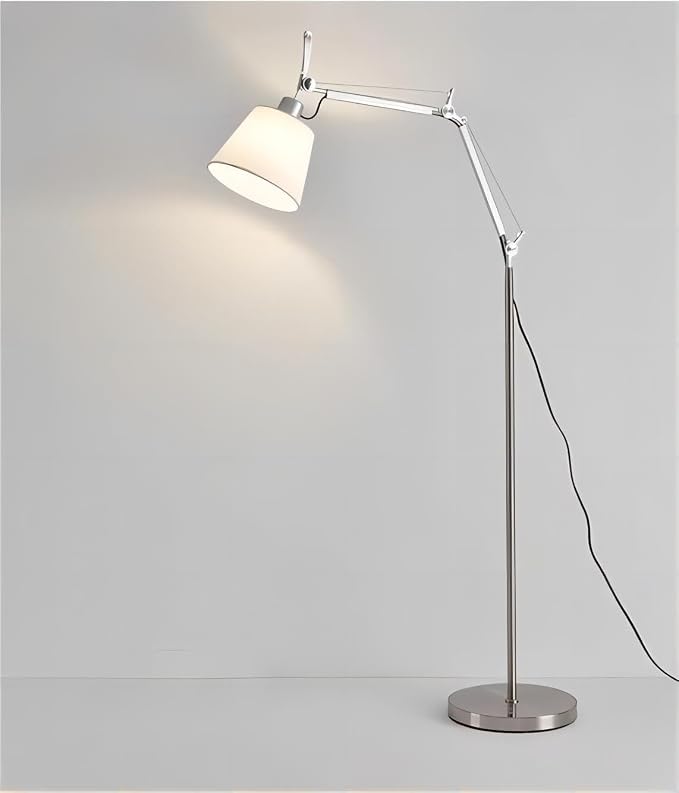 LIGHTLAND Modern Nordic Medieval ins Wind Cloth Cover Floor lamp Living Room Bedroom Study Table Double Rocker arm Adjustable Fishing Light - Small
