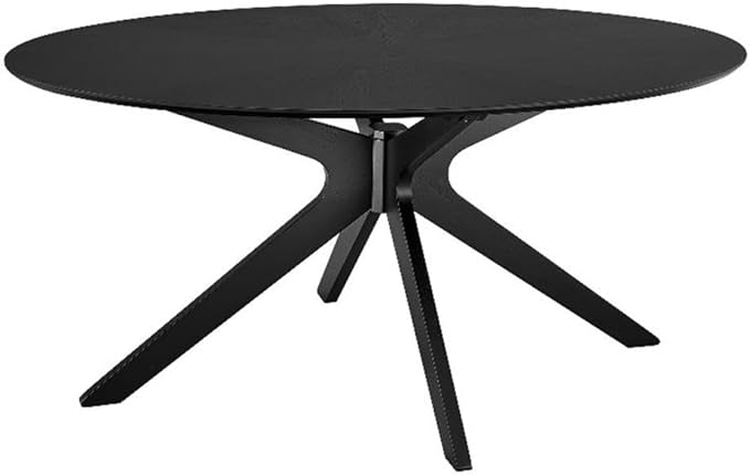 Modway Crossroads 63" Oval Wood Dining Table, Wood Veneer, Seats 6, Easy to Assemble in Black