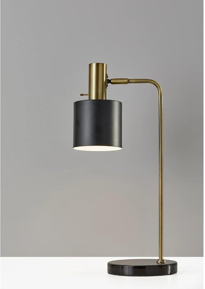Adesso 3158-01 Emmett Desk Lamp, Antique Brass, Black
