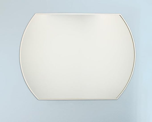 Harper Crescent Wall Mirror 30”x36” Over Sink Bathroom Mirror, Arched Arc Curved Tempered Glass Vanity Mirror, Great for Hallway/Entryway/Bedroom, Hangs Horizontal/Portrait/Vertical/Landscape, White