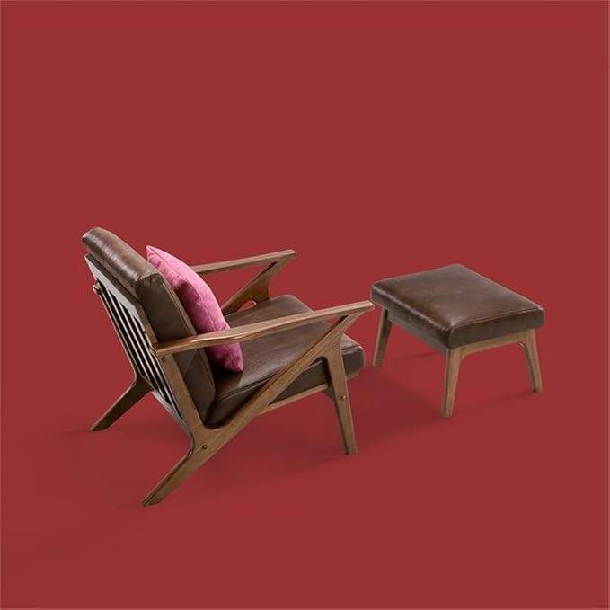 Zola Mid Century Modern Accent Chair Arm Chair: The Perfect Reading, Living Room, and Bedroom Chairs for Modern Home Furniture Use! Solid Wood Frame, Brown/Walnut