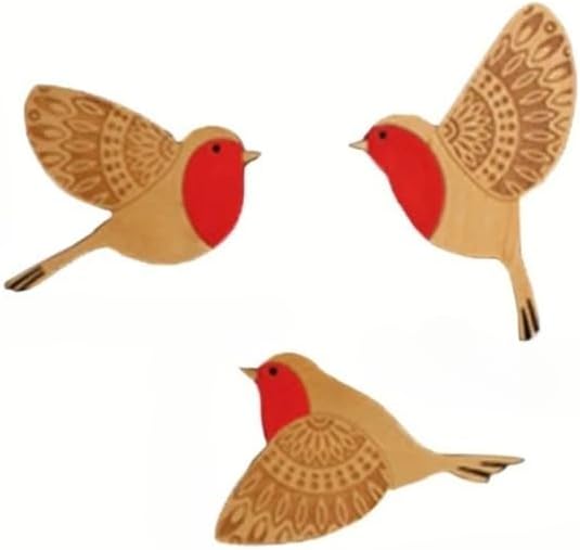 3Pcs Wooden Bird Wall Decor Art Vintage Gothic Home Decor Living Room Bathroom Kitchen Decorations Indoor Outdoor Gift (C)