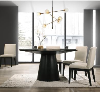 59" Round Dining Table, Mid-Century Modern Round Kitchen Table for 4-5 People, Dining Table for Home Dining Room Kitchen Living Room Restaurant Furniture Wood Upgrade