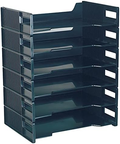 Innovative Storage Designs Stackable Letter Trays, Black, Pack of 6