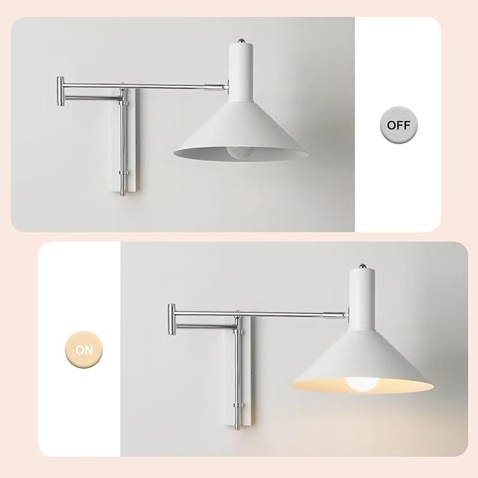 Adjustable E27 Retro Wall Lamp - Nordic Swing Arm Sconce, Metal Telescopic Design, Perfect Reading Light for Bedroom & Living Room Decor, Stylish Home Lighting